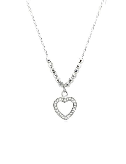 Collar Zvezda de plata .925 diseño silueta de Corazón