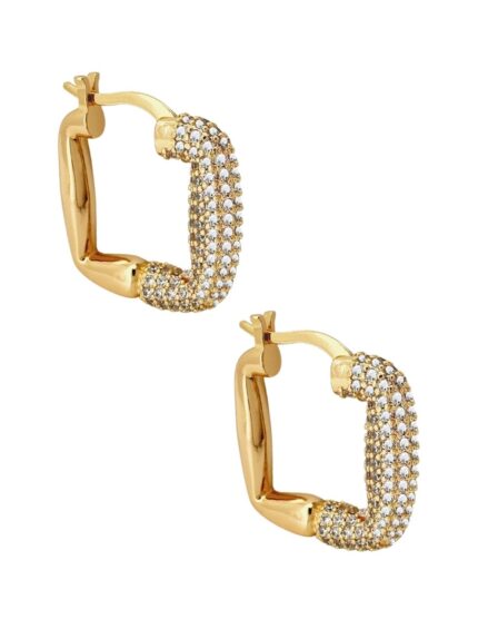 Arracadas de Mujer Chapa de oro 18K Cuadrado Zvezda