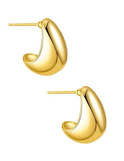 Arracadas de Mujer Chapa de oro 18K Gota 20mm Zvezda