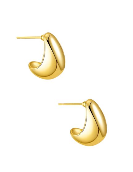 Arracadas de Mujer Chapa de oro 18K Gota 16mm Zvezda