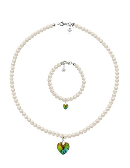 Collar y Pulsera de Mujer Plata .925 Perlas de Cristal Zvezda