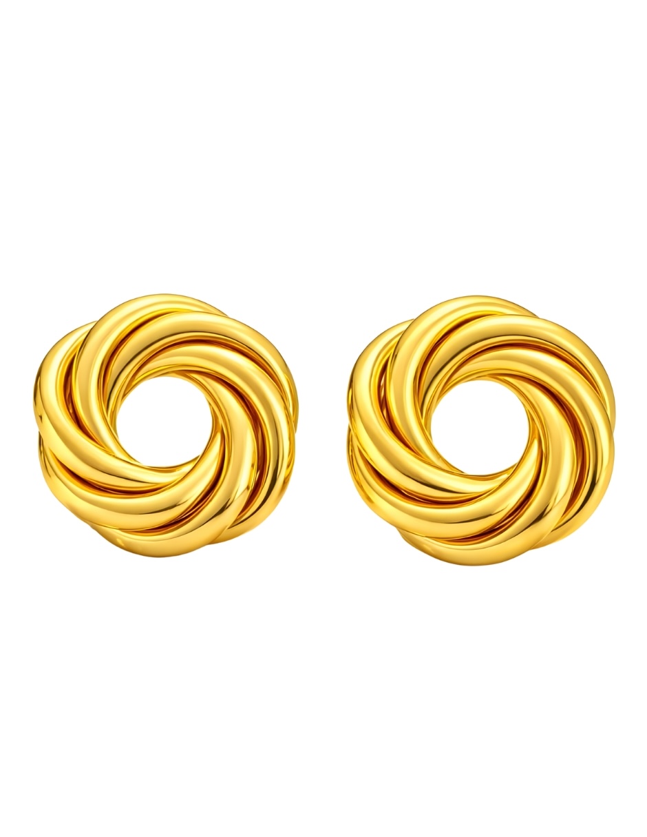 Broqueles de mujer chapa de oro amarillo de 18k